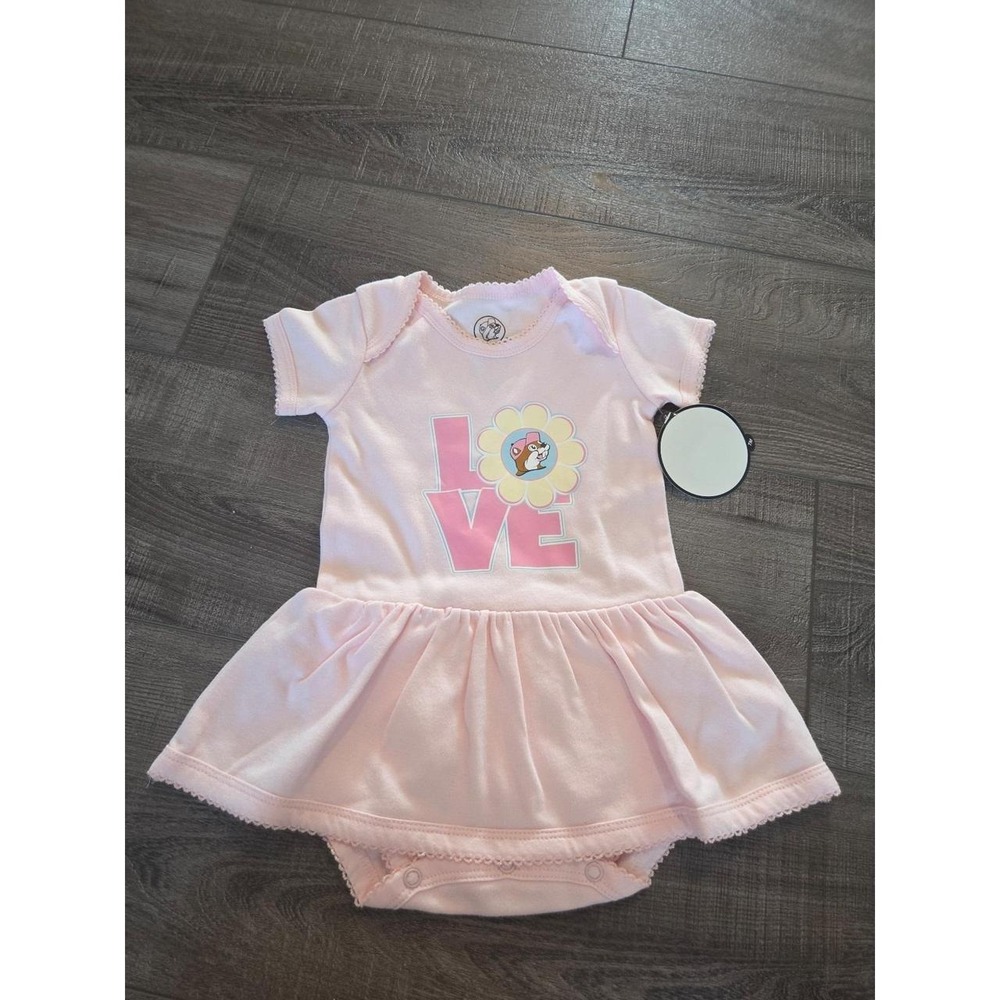 Buc-ee's baby girl Skirted romper 3 mos